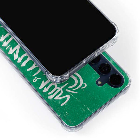 Saudi Arabia Flag Distressed Galaxy A35 5G Clear Case